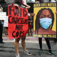 Black Lives Matter-Los Angeles supporters protest outside the Unified School District headquarters calling on the board of education to defund school police on June 23, 2020 in Los Angeles, California.